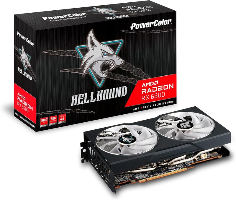 PowerColor Hellhound AMD Radeon RX 6600 Graphics Card with 8GB GDDR6 Memory - Image 1